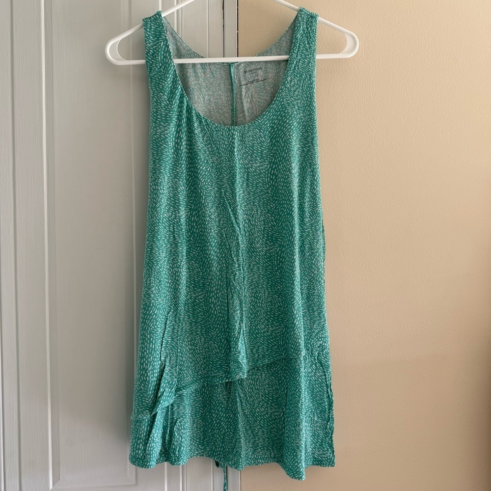 Maternity Motherhood Green Sleeveless Top with back‎ tie Large